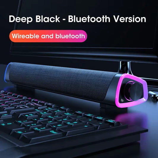 4D Computer Speaker Bar Stereo Sound Subwoofer Bluetooth Speaker for Macbook Laptop Notebook PC Music Player Wired Loudspeaker